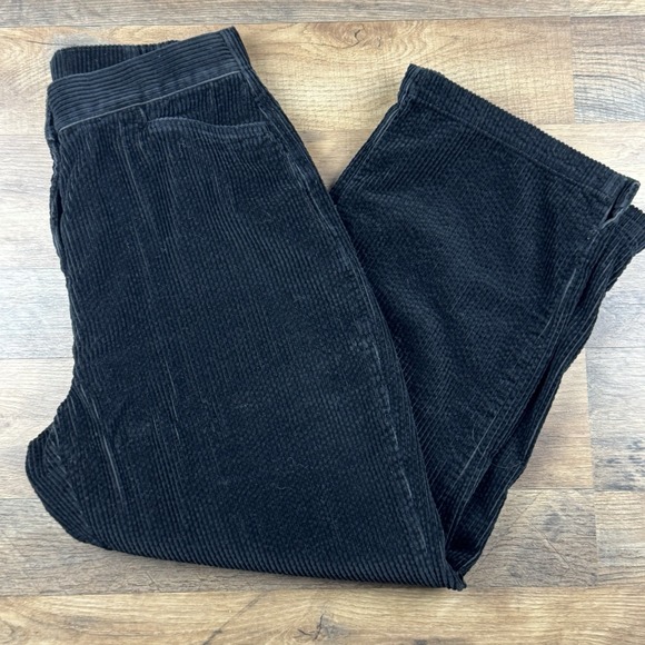 Nordstrom Pants - Nordstrom Women's Black Corduroy Wide Leg Pants Size 8‎ Cropped